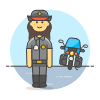 Police Bike 6 Illustration from UX Colors Set