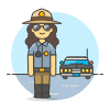 Sheriff Car 2 Illustration from UX Colors Set