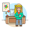 Designer Stand 3 Illustration from UX Colors Set