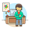 Designer Stand 4 Illustration from UX Colors Set