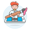Graphic Designer 1 Illustration from UX Colors Set