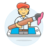 Graphic Designer 2 Illustration from UX Colors Set