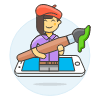 Graphic Designer 5 Illustration from UX Colors Set