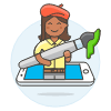 Graphic Designer 6 Illustration from UX Colors Set