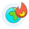 Burning Earth Illustration from UX Colors Set | Free Download as SVG Vector and Transparent PNG | Streamline illustrations