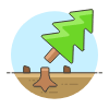 Cut Down Tree Illustration from UX Colors Set