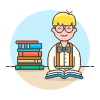 Bookworm 1 1 Illustration from UX Colors Set