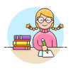 Bookworm 1 2 Illustration from UX Colors Set