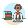 Bookworm 1 3 Illustration from UX Colors Set
