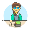 Librarian 1 2 Illustration from UX Colors Set