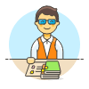 Librarian 1 4 Illustration from UX Colors Set