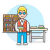 Librarian 2 3 Illustration from UX Colors Set