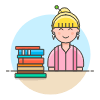 Student 3 4 Illustration from UX Colors Set
