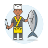 Fish Vendor 3 Illustration from UX Colors Set