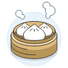 Steam Dumpling Illustration from UX Colors Set