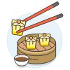 Steam Wonton Illustration from UX Colors Set