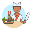 Sushi Chef 1 Illustration from UX Colors Set