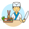 Sushi Chef 3 Illustration from UX Colors Set