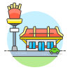 Fastfood Restaurant Illustration from UX Colors Set