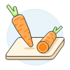 Cutting Carrots Illustration from UX Colors Set