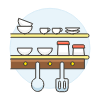 Cookware Shelf Illustration from UX Colors Set