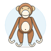 Wooden Monkey Doll Illustration from UX Colors Set | Free Download as SVG Vector and Transparent PNG | Streamline illustrations