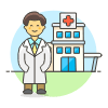 Doctor Hospital 5 Illustration from UX Colors Set | Free Download as SVG Vector and Transparent PNG | Streamline illustrations