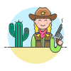 Cowboy 2 Illustration from UX Colors Set