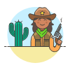 Cowboy 4 Illustration from UX Colors Set