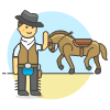 Cowboy Horse 3 Illustration from UX Colors Set