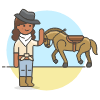 Cowboy Horse 4 Illustration from UX Colors Set