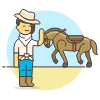 Cowboy Horse 6 Illustration from UX Colors Set
