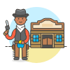 Cowboy Saloon 3 Illustration from UX Colors Set