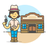 Cowboy Saloon 6 Illustration from UX Colors Set