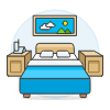 Double Bed Room Illustration from UX Colors Set