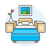 Single Bed Room Illustration from UX Colors Set