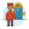 Bellboy 3 Illustration from UX Colors Set | Free Download as SVG Vector and Transparent PNG | Streamline illustrations