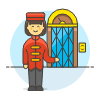 Bellboy 5 Illustration from UX Colors Set | Free Download as SVG Vector and Transparent PNG | Streamline illustrations