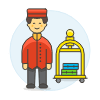 Bellboy Trolley 5 Illustration from UX Colors Set | Free Download as SVG Vector and Transparent PNG | Streamline illustrations