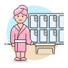 Locker Room 4 Illustration from UX Colors Set