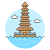 Bali Pagoda Illustration from UX Colors Set