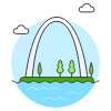 Gateway Arch Illustration from UX Colors Set