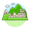 Machu Picchu Illustration from UX Colors Set