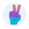 Bisexual Peace Sign 2 illustration - Free transparent PNG, SVG. No sign up needed.