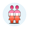 Lesbians Homosexual Avatar 1 Illustration from UX Colors Set