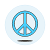 Blue Peace Symbol illustration - Free transparent PNG, SVG. No sign up needed.
