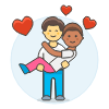 Gay Couple Lifting 2 Illustration from UX Colors Set | Free Download as SVG Vector and Transparent PNG | Streamline illustrations