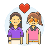 Lesbians Couple 1 Illustration from UX Colors Set