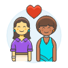 Lesbians Couple 2 Illustration from UX Colors Set