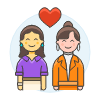 Lesbians Couple 3 Illustration from UX Colors Set